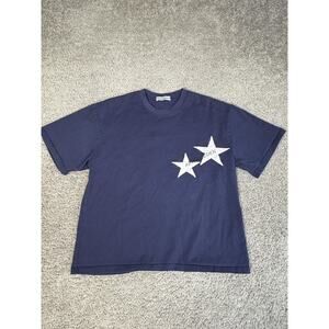 Aelfric Eden Shirt Mens XS Blue Star Graphic Crew Neck Cotton Jersey Relaxed Fit